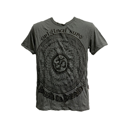 SURE Men's Om Yoga Hippie Boho Crinkled Cotton T-Shirt #134