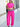 pink yoga harem pants and top with beaded embroidery