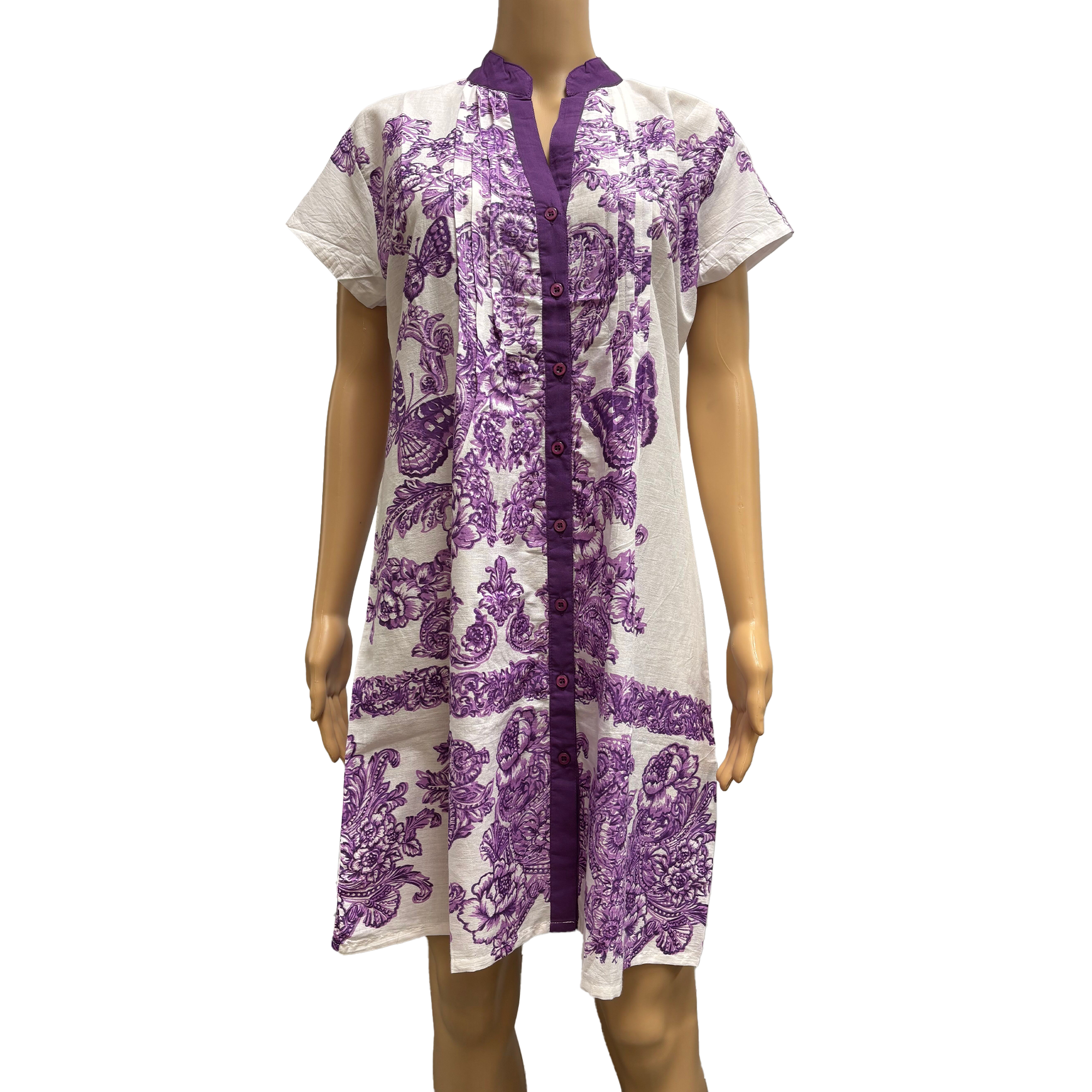 Indian Cotton Floral Butterfly Shift Dress | Boho Chic Summer Tunic USA Ambali Fashion Indian Cotton Floral Butterfly Shift Dress | Boho Chic Summer Tunic USA Ambali Fashion