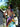 multicolored, floral halter neck silk sari dress with a sharkbite hem
