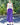 Sequin Peacock Print Crinkled Gypsy Skirt