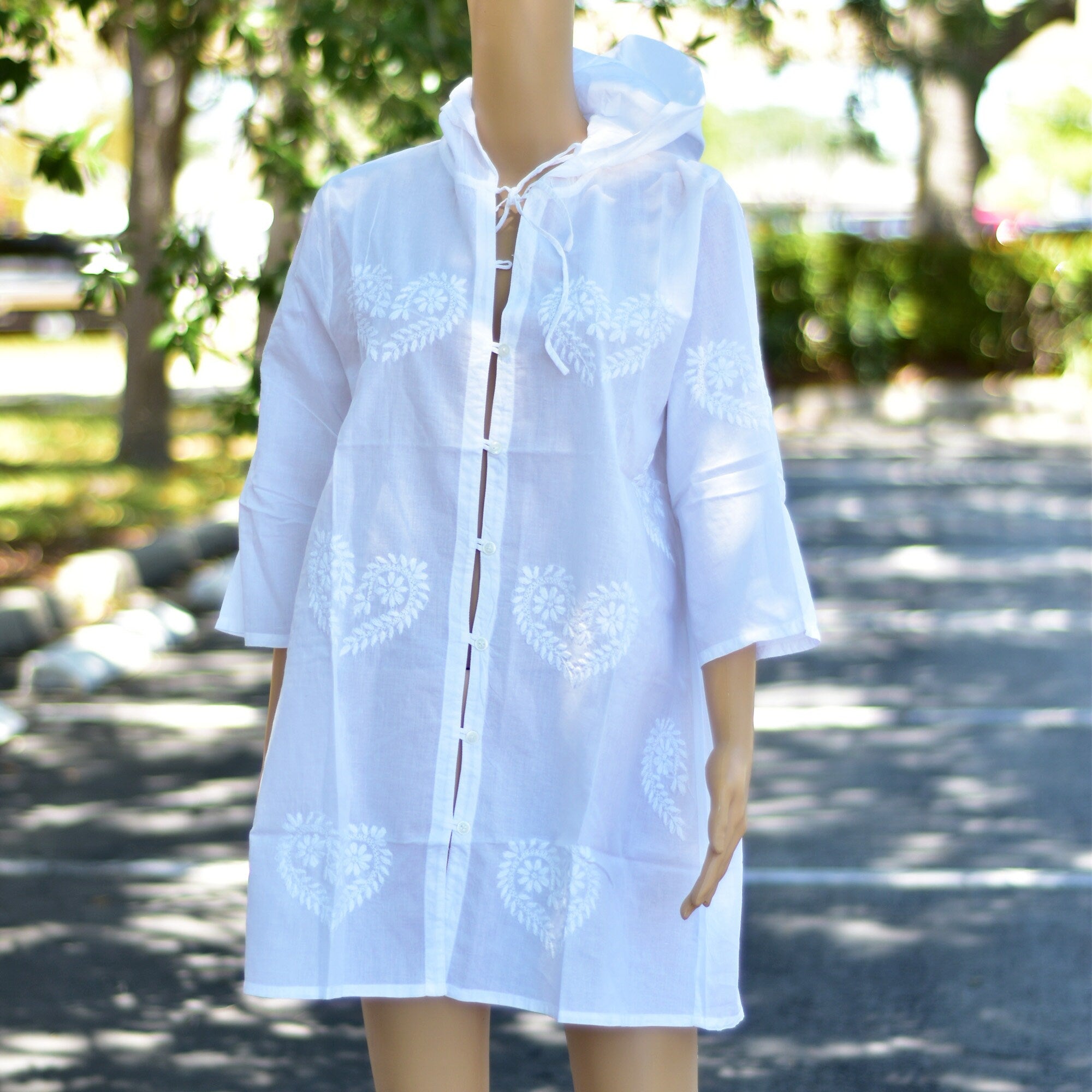 boho hoodie dress White Oversize Cream Hoodie Dress | L/Xl