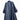 Bohemian Denim Blue Long Sleeve Loose Fit Swing Dress High and Low Hem Shirt Dress With Pockets boho Trench Coat