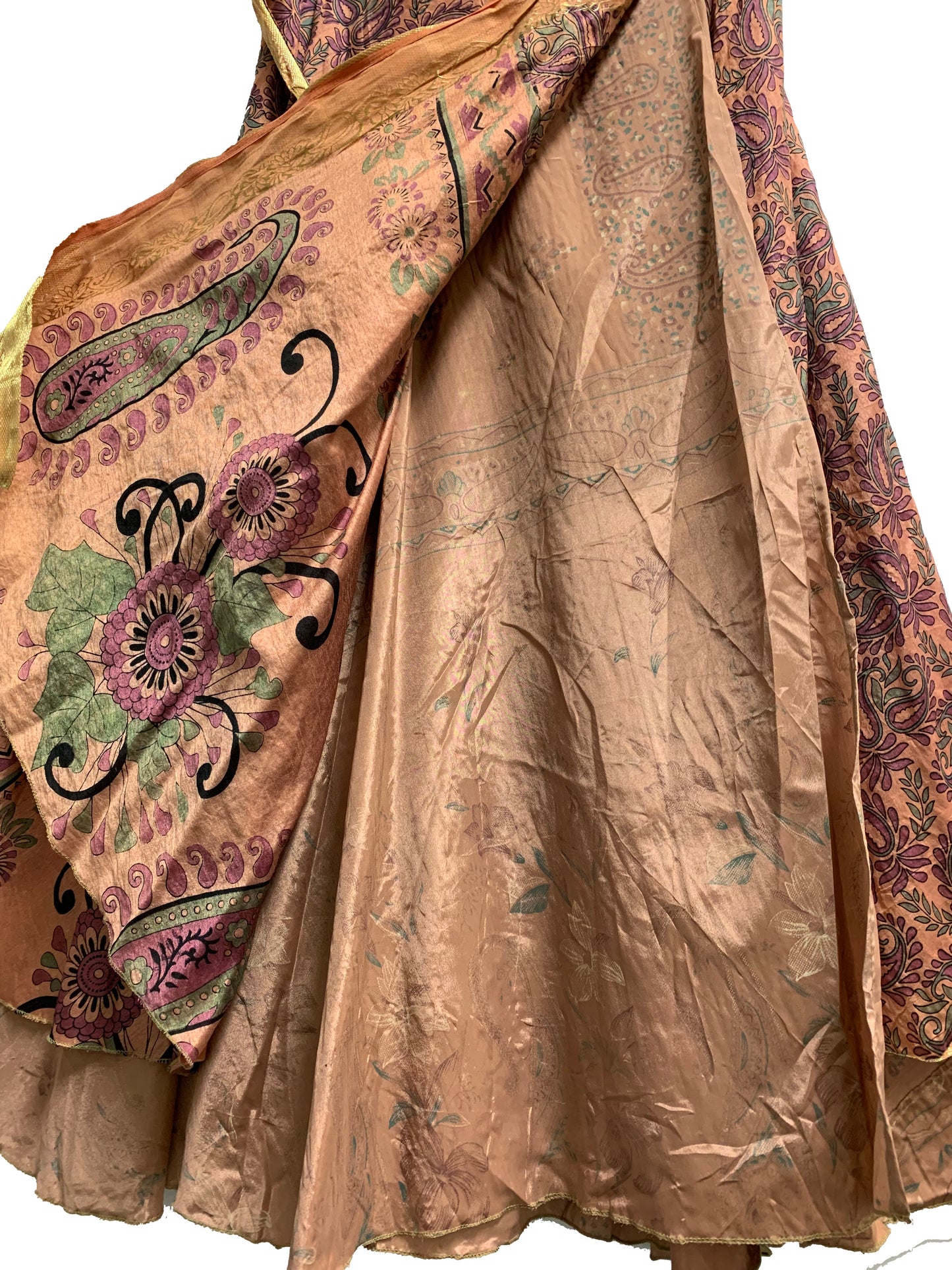 JK Indian Magic Bohemian Gypsy Silk Reversible Wrap-Around Long Skirt - Ambali Fashion Skirts bohemian, boho, casual, classic, eastern, ethnic, gypsy, hippie, indian, new age, sixties, tradit