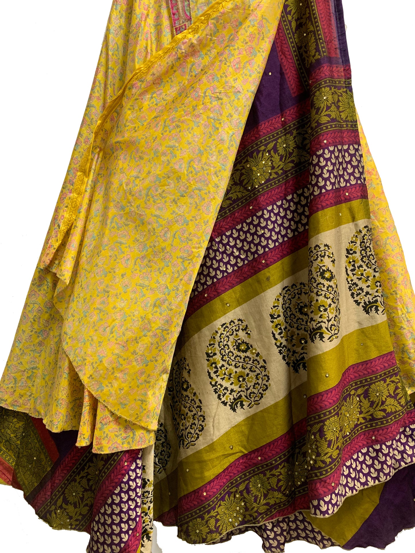 JK Indian Magic Bohemian Gypsy Silk Reversible Wrap-Around Long Skirt - Ambali Fashion Skirts bohemian, boho, casual, classic, eastern, ethnic, gypsy, hippie, indian, new age, sixties, tradit