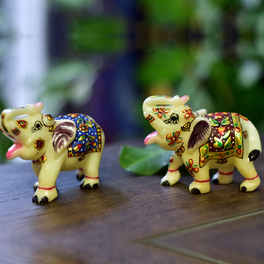 Hand Painted Elephant Collectible Figurine Sculpture Bohemian Gift Christmas Birthday Gift