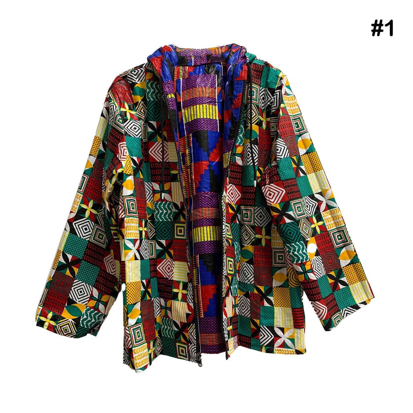 Bohemian Unisex African Ethnic Print Reversible Hoodie Jacket Mens Cotton Festival Womens Plus Size Jacket Shirt With Pockets