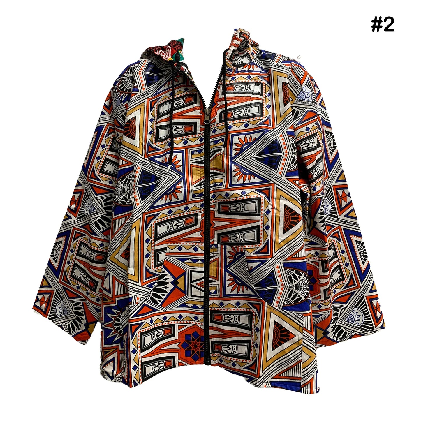 Bohemian Unisex African Ethnic Print Reversible Hoodie Jacket Mens Cotton Festival Womens Plus Size Jacket Shirt With Pockets