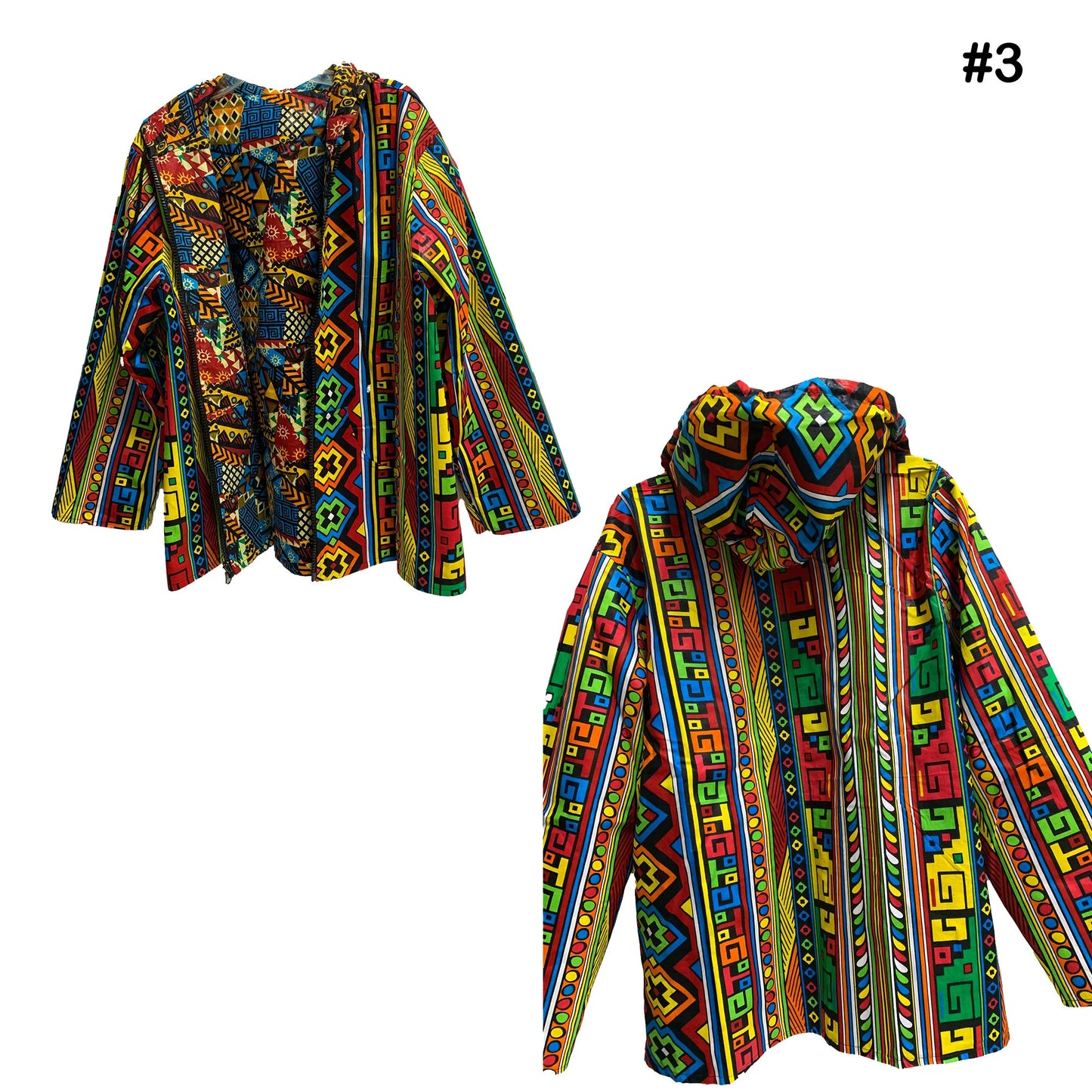 Bohemian Unisex African Ethnic Print Reversible Hoodie Jacket Mens Cotton Festival Womens Plus Size Jacket Shirt With Pockets