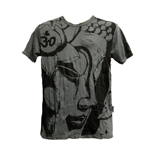 SURE Men's Buddha Yoga Hippie Boho Crinkled Cotton T-Shirt #50