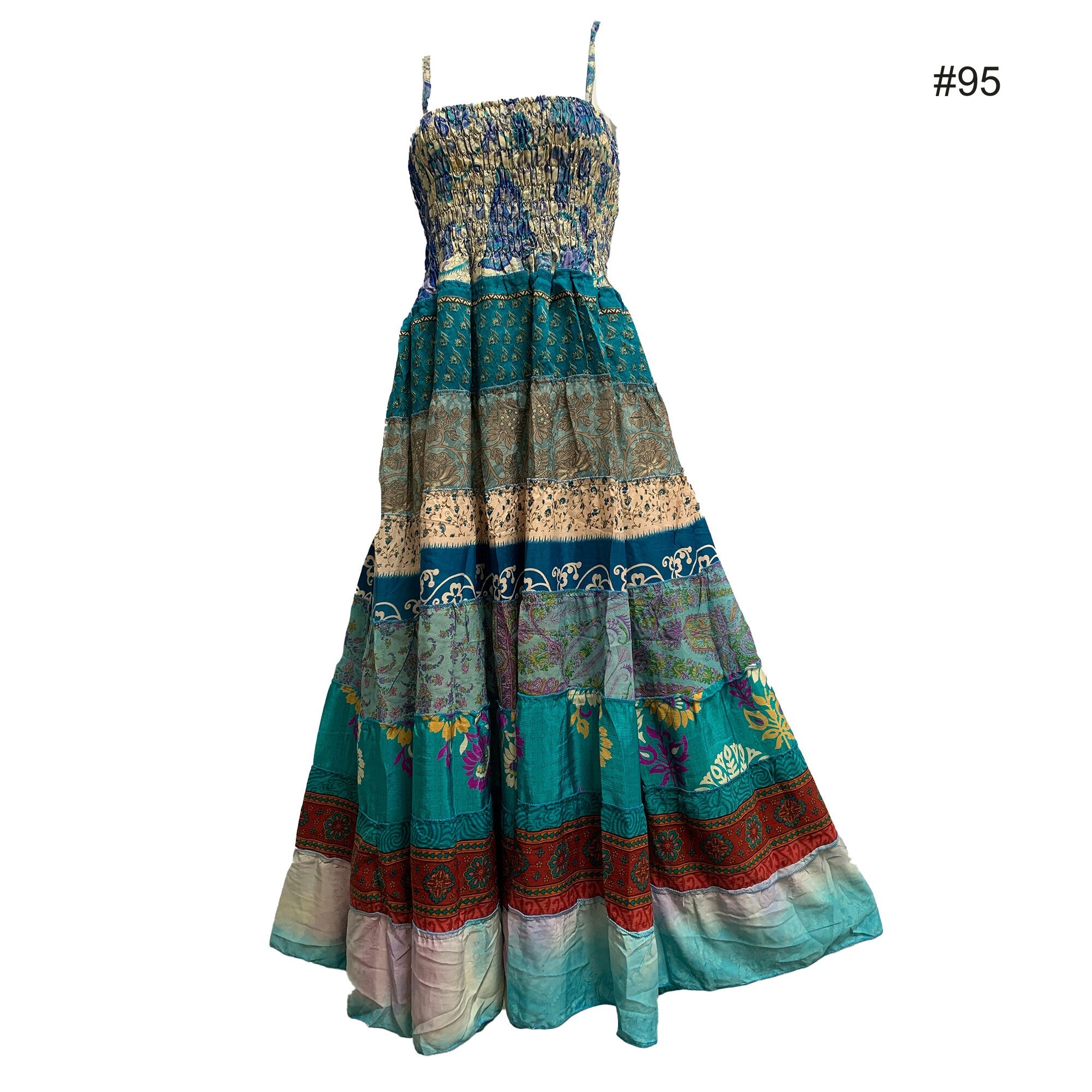 fair trade silk dress Silk Blend Fleur de Lys Dress: Fair Trade Elastic Sundress