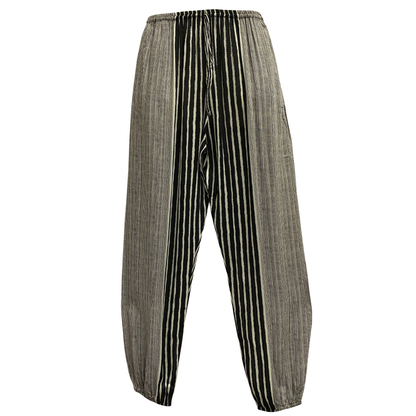 Men's Ethnic Print Boho Casual Unisex Yoga Lounge Striped Harem Pants Trousers with Pockets