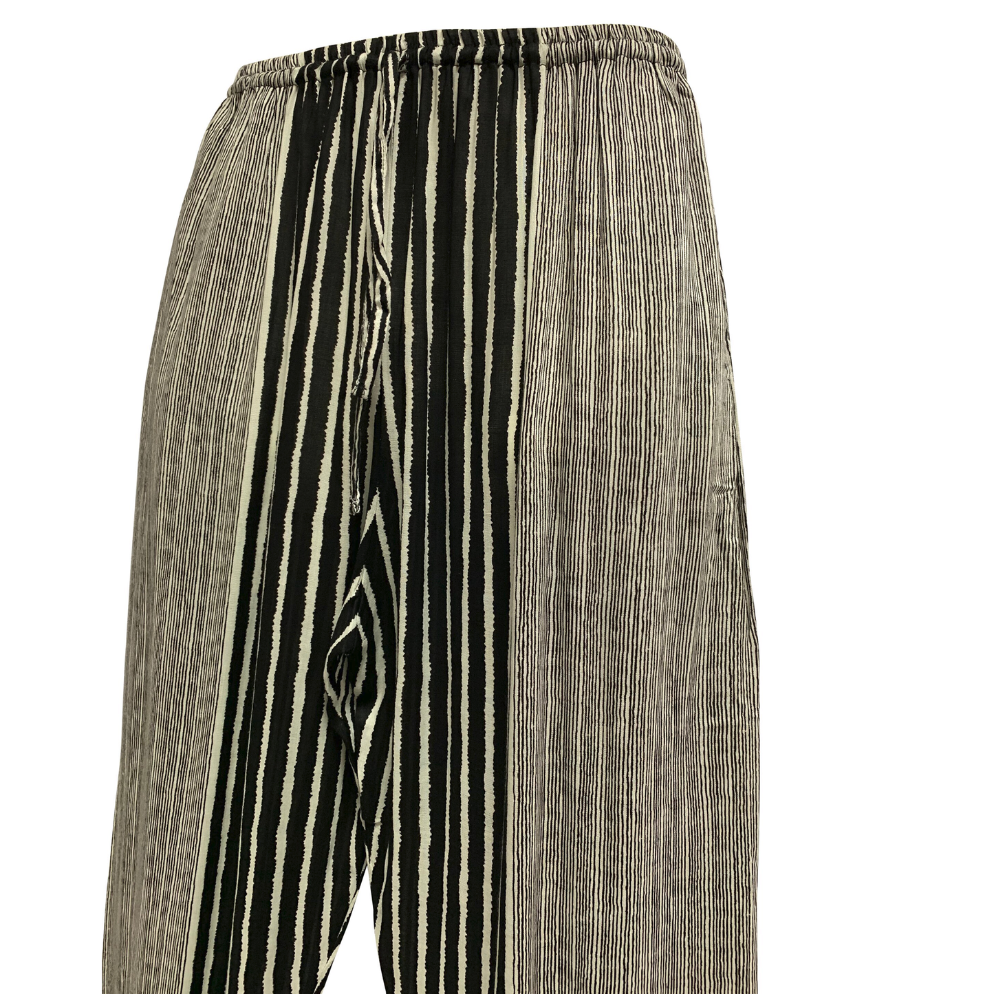 Men's Ethnic Print Boho Casual Unisex Yoga Lounge Striped Harem Pants Trousers with Pockets