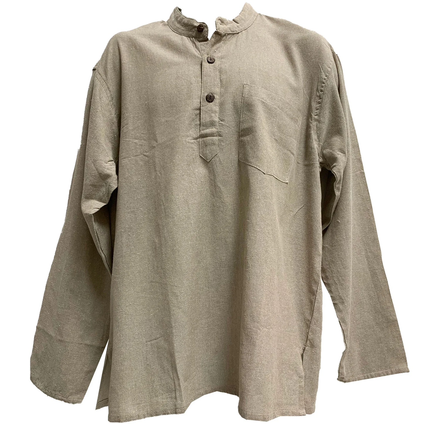 Mens Classic Indian Sixties Boho Ethnic Lightweight Pure Cotton Summer Long Sleeve Shirt