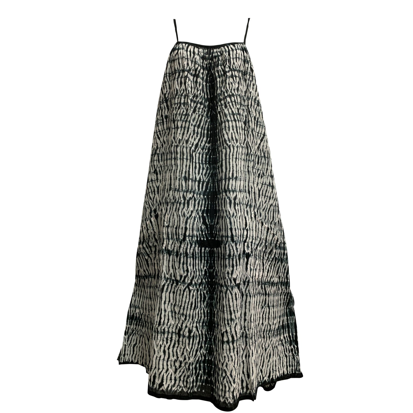 Gauze Cotton Shibori Tie-dye Spaghetti Strap Casual Summer boho Long Dress with Pockets Womens Plus Size Dress