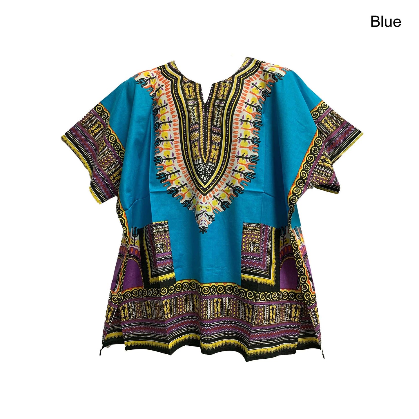 African Ethnic Traditional Unisex Cotton Dashiki Shirt With Two Pockets Mens Womens Cotton Festival Shirt Blouse