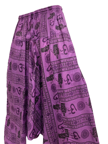 Unisex Men Women Boho Bohemian Hippie Indian Ethnic Om Print Cotton Yoga Baggy Harem Pants