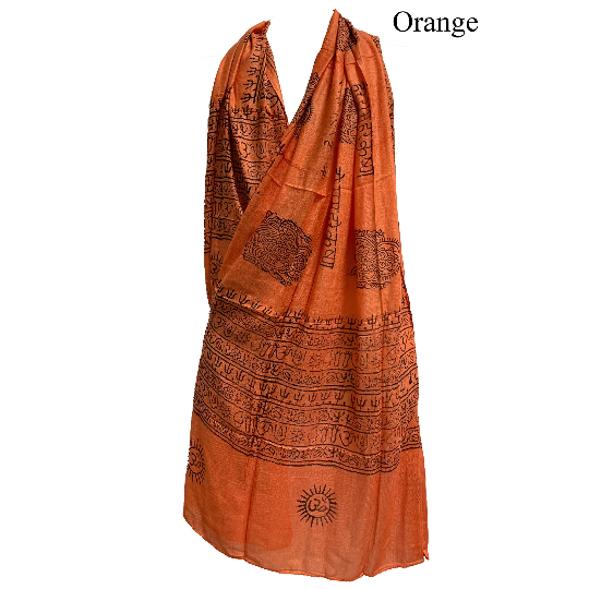 Indian Ganesh Om Meditation Yoga Altar Cloth Prayer Shawl Scarf
