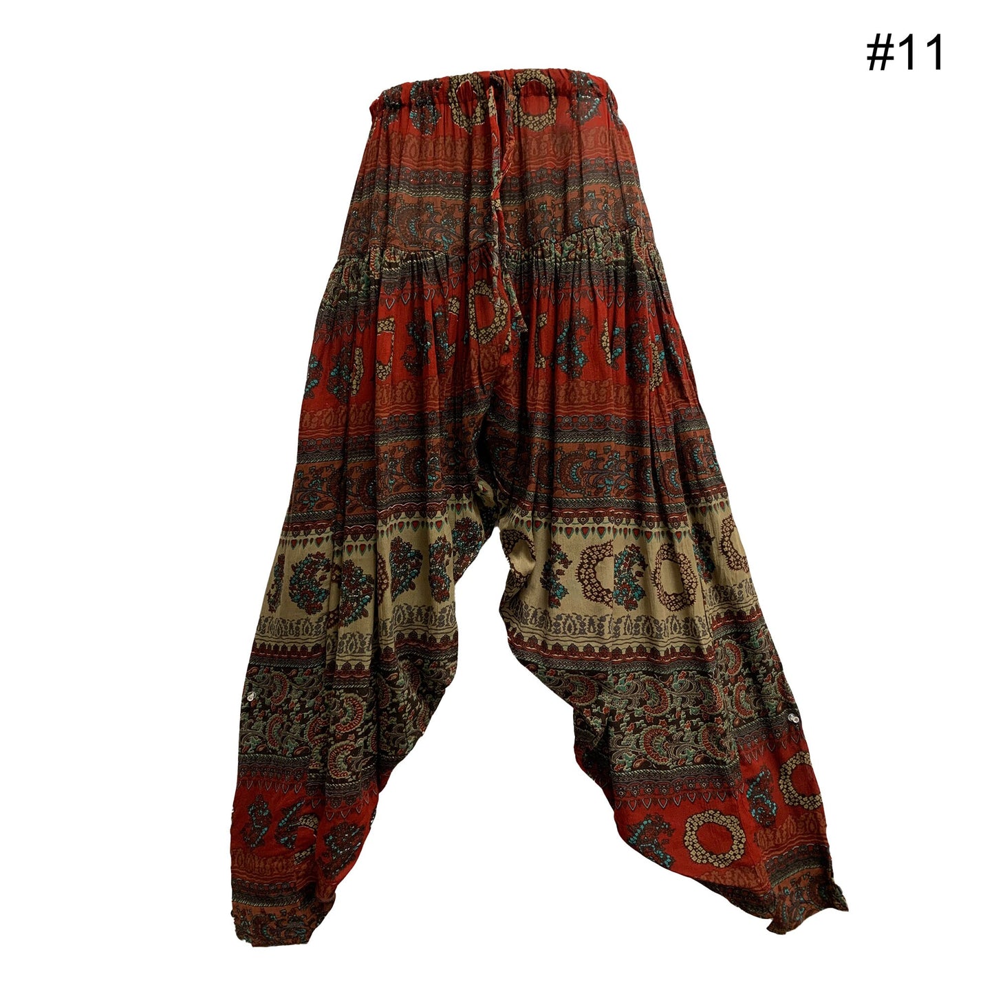 Boho Unisex Hippie Festival Yoga Ethnic Print Bagroo Harem Pants Womens Plus Size Loose Fit Pant