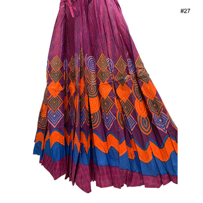 Women's Plus Size Ethnic Cotton Bohemian Flared Full Circle Umbrella Cut Long Midi Gypsy Skirt Renu