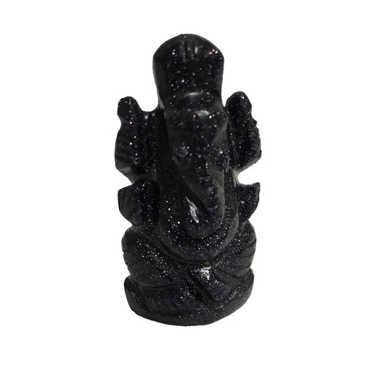 Ganesh Elephant Hindu God New Beginning Protection Remove Obstacle Blue Goldstone Ganesha