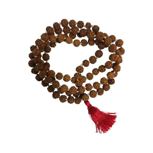 108ct Tibetan Rudraksha Meditation Japa Shiva Prayer Mala Bead Necklace (7mm)