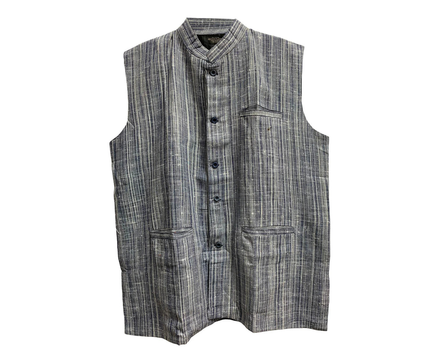 Men's Nehru Collar Handloomed Indian Cotton Khadi Ethnic Fashion Vest Jacket