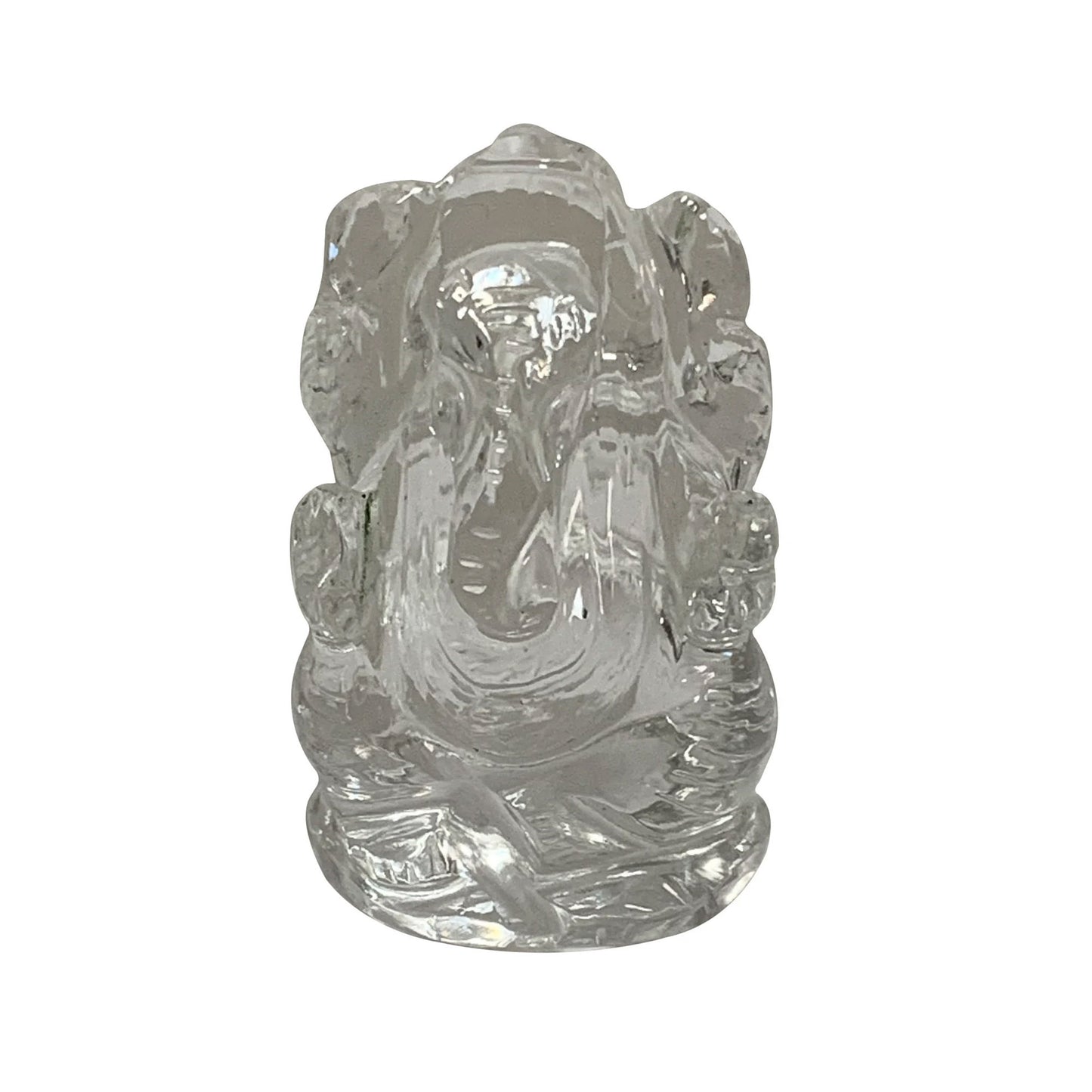 Ganesh Remover of Obstacles New Beginning Good Luck Quartz Chakra Crystal Sphatik Statue