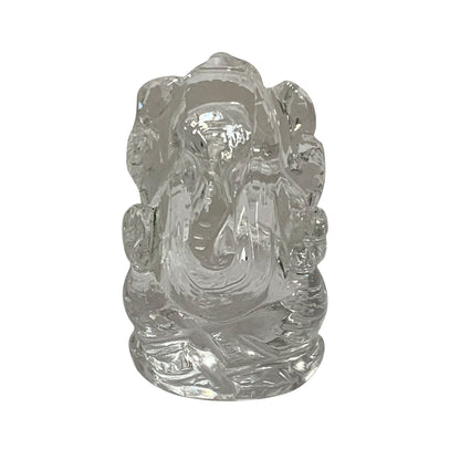 Ganesh Remover of Obstacles New Beginning Good Luck Quartz Chakra Crystal Sphatik Statue