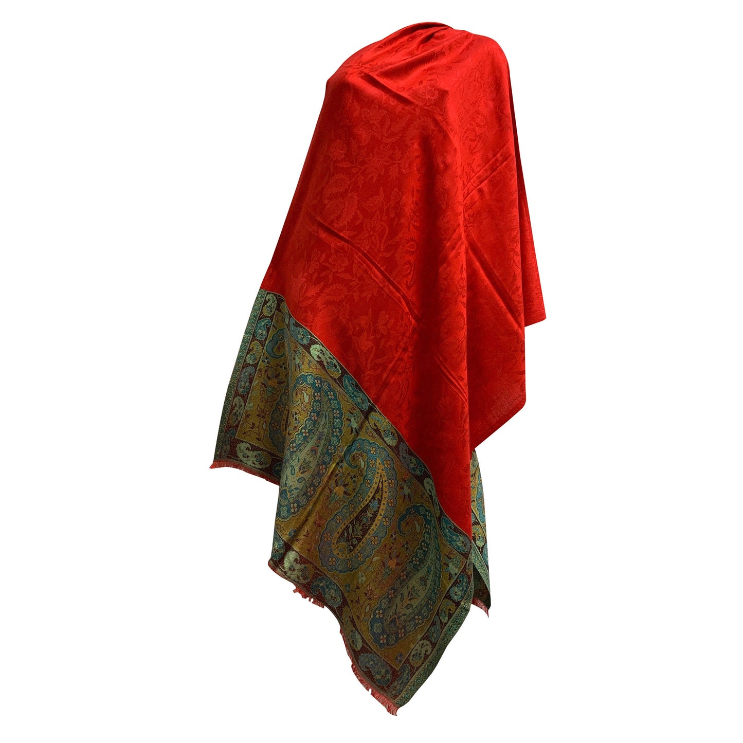 Kani Kashimiri Indian Ethnic Paisley Silk Pure Wool Pashmina Reversible Shawl Wrap Stole