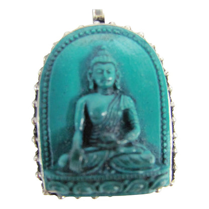 Handmade Vintage Tribal Silver-Tone Large Buddha Pendant