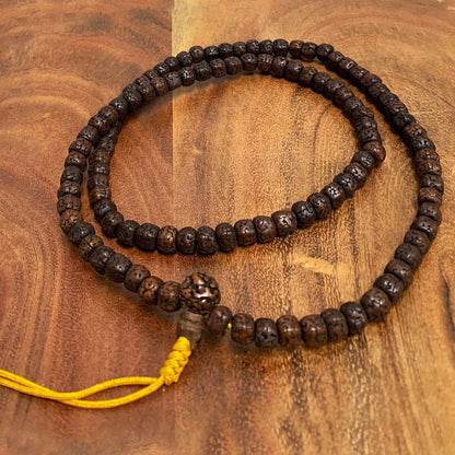 Tibetan Vintage 7mm Rudraksha Yoga Meditation Prayer Shiva Energy Mala Bead Necklace