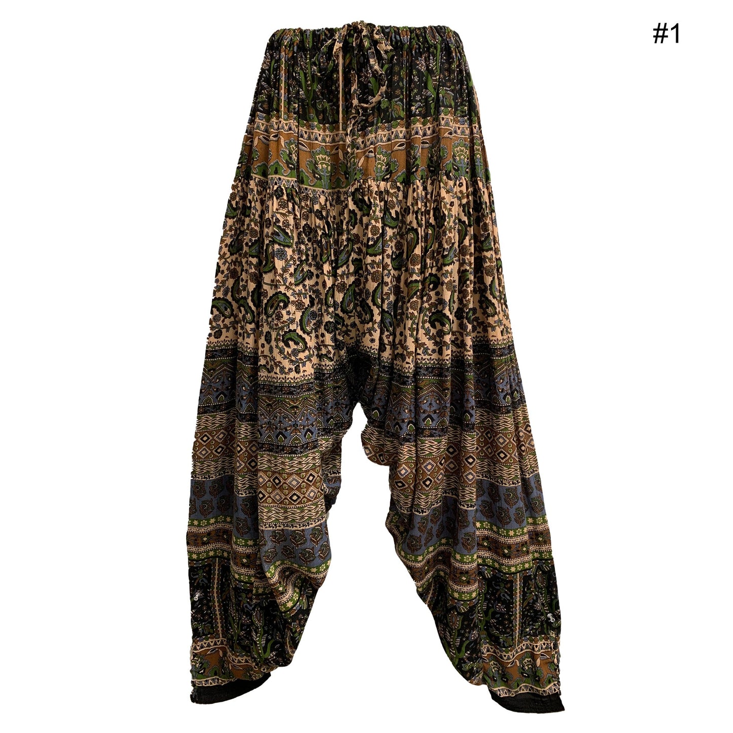 Boho Unisex Hippie Festival Yoga Ethnic Print Bagroo Harem Pants Womens Plus Size Loose Fit Pant