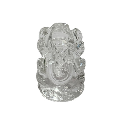 Ganesh Remover of Obstacles New Beginning Good Luck Quartz Chakra Crystal Sphatik Statue