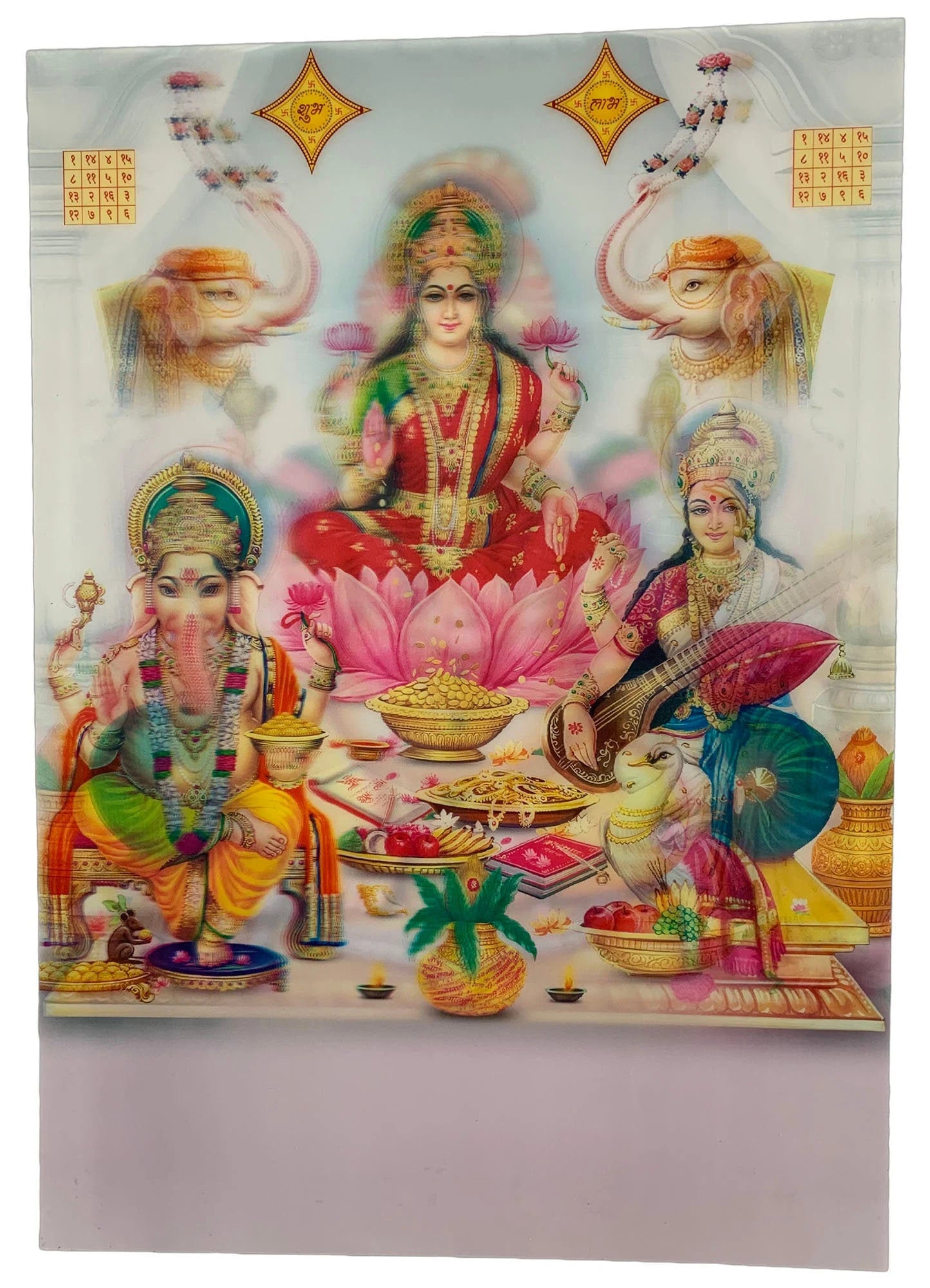 Rajasthan Cottage Ganesh Lakshmi Sarasvati 3D Poster