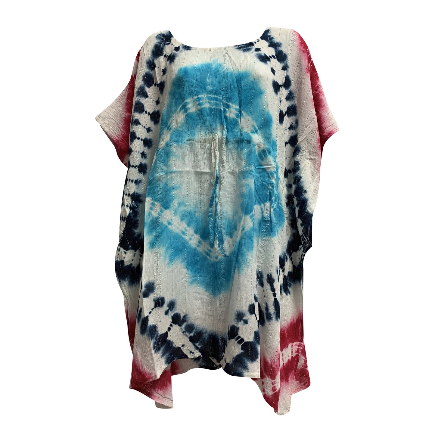 Missy Plus Indian Bohemian Gypsy Caftan/Kaftan Coverup Tunic Tie-Dye Lurex No2