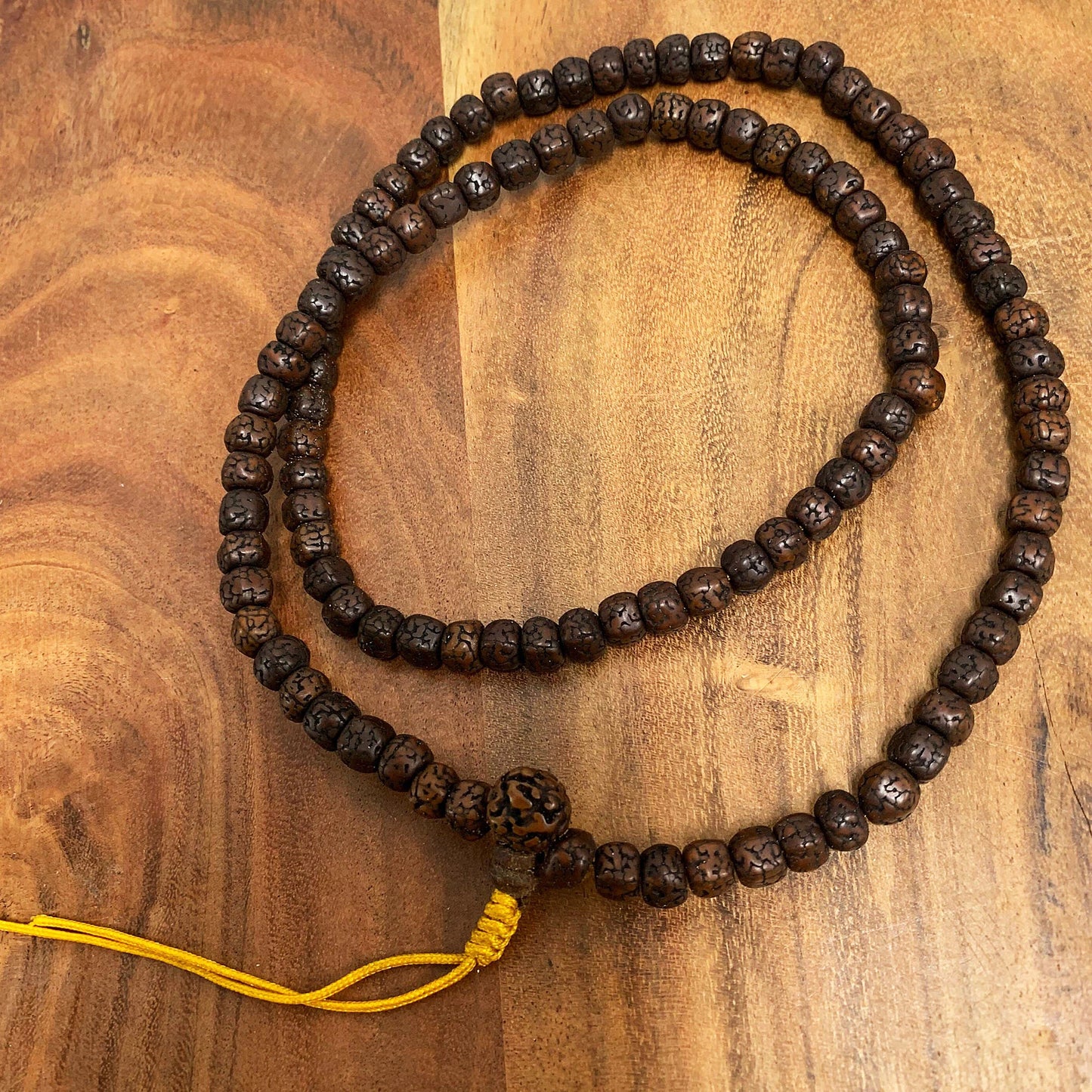 Tibetan Vintage 7mm Rudraksha Yoga Meditation Prayer Shiva Energy Mala Bead Necklace