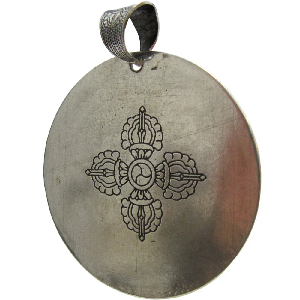 Tibetan Vitange Shakyamuni Buddha Dorje Sanskrit Medallion Pendant