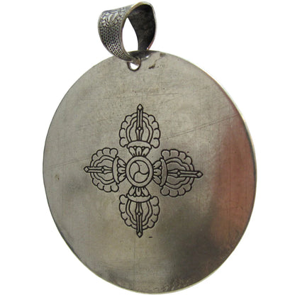 Tibetan Vitange Shakyamuni Buddha Dorje Sanskrit Medallion Pendant