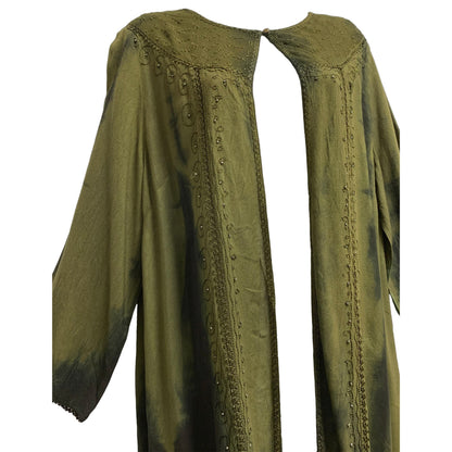 Missy Plus Green & Black Tie-Dye Stonewashed Bohemian Bolero Jacket Shrug