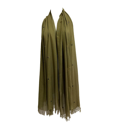 Soft Silky Lightweight With Skull Vintage Metal Skull Shaped Beads Trendy Fashion Long Stole Scarf [Jk327 & Jk331]