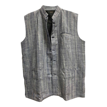 Men's Nehru Collar Handloomed Indian Cotton Khadi Ethnic Fashion Vest Jacket