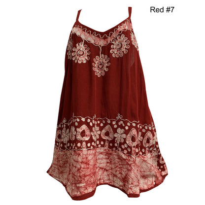 Women's Boho Batik Ethnic Printed Spaghetti Strap Cami Tank Top Blouse TARA