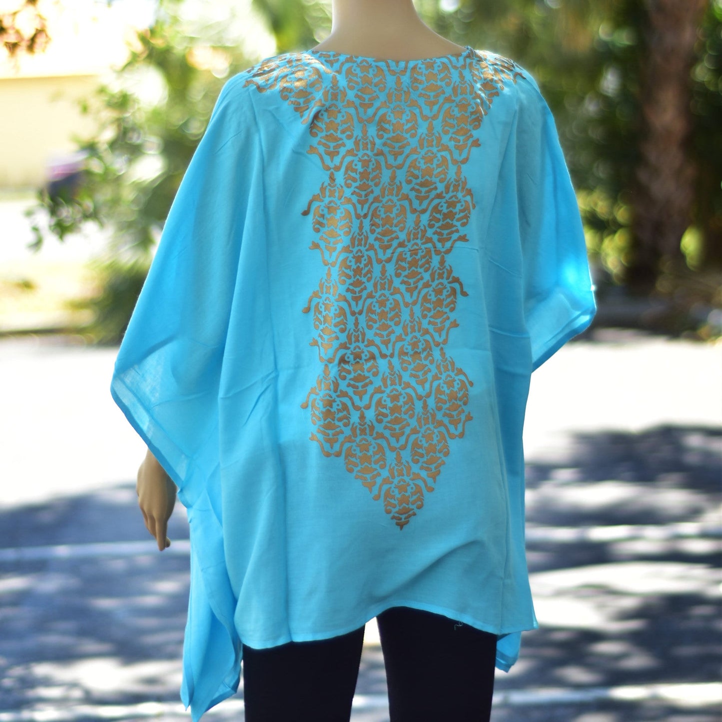 Women's Bohemian Shimmering Kimono Sleeve Caftan style Blouse Top JK ONE SIZE