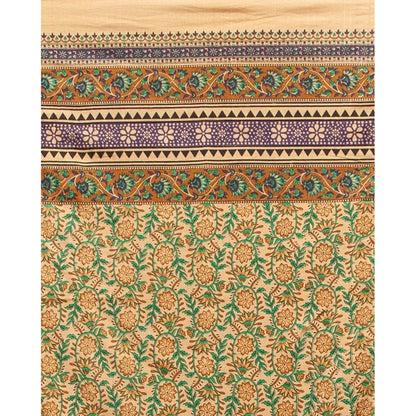 Indian Ethnic Kalamkari Handblock Print Cotton Classic Paisley Block Print Bed Spread Throw Tapestry Tablecloth #4