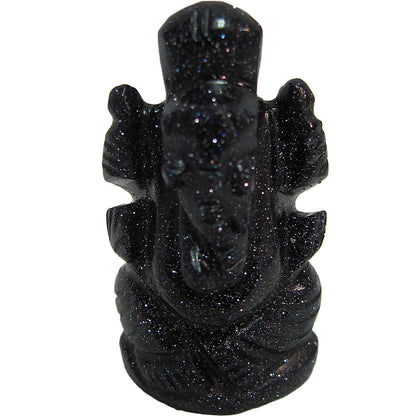 Ganesh Elephant Hindu God New Beginning Protection Remove Obstacle Blue Goldstone Ganesha