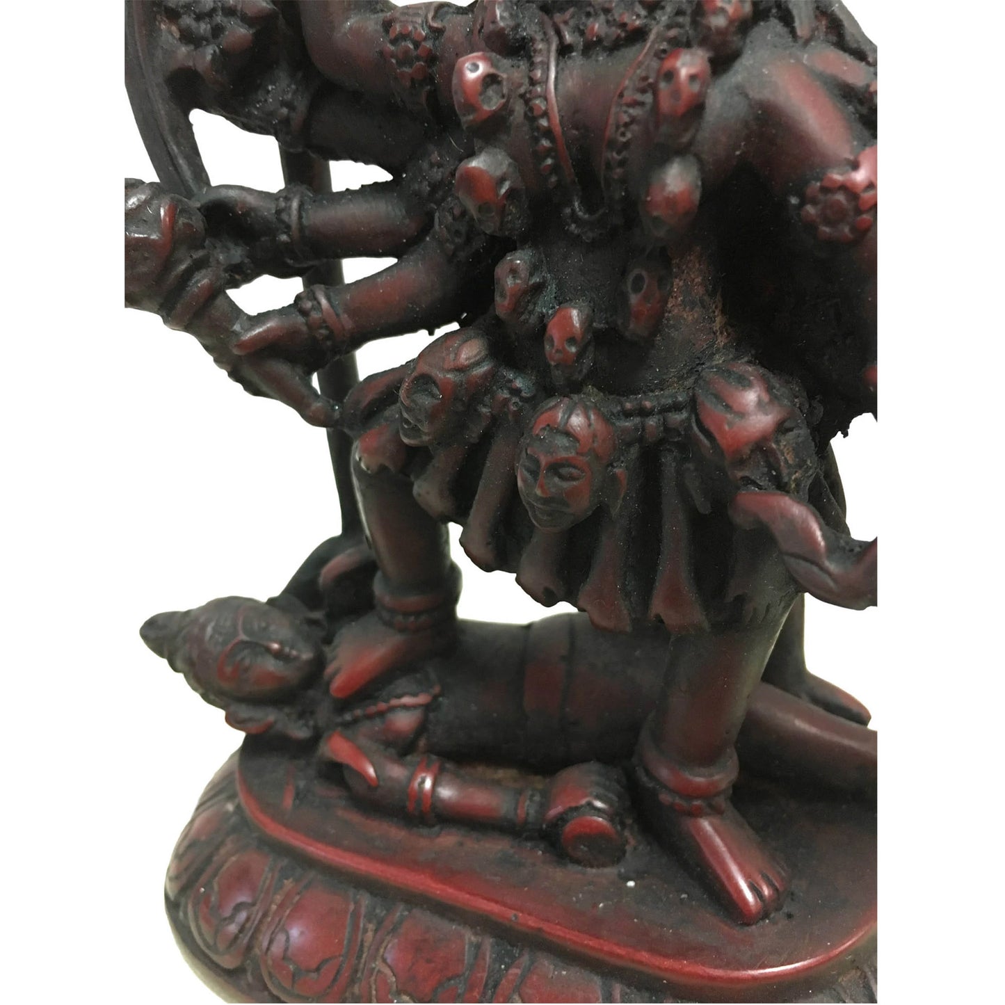 Handmade Vintage Red Resin Mother Kali Goddess of Transformation Statue Figurine