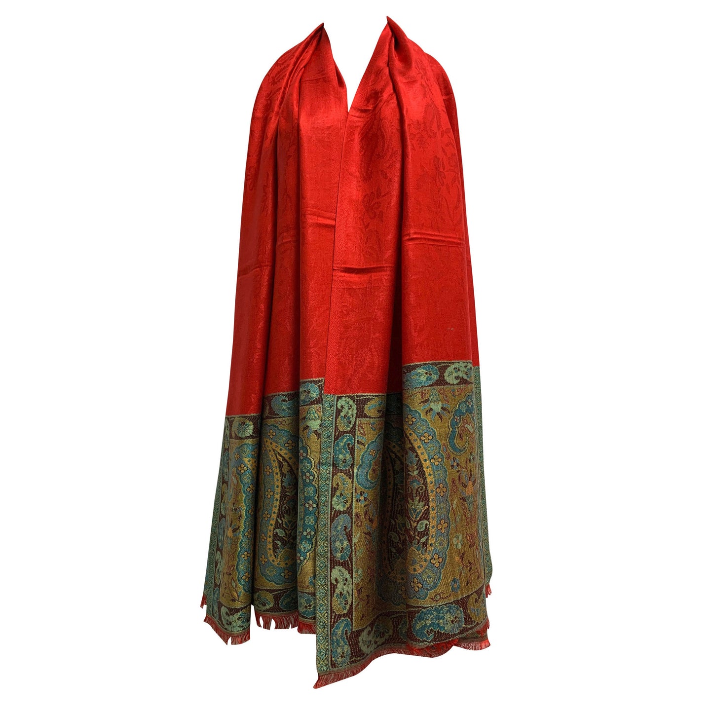 Kani Kashimiri Indian Ethnic Paisley Silk Pure Wool Pashmina Reversible Shawl Wrap Stole