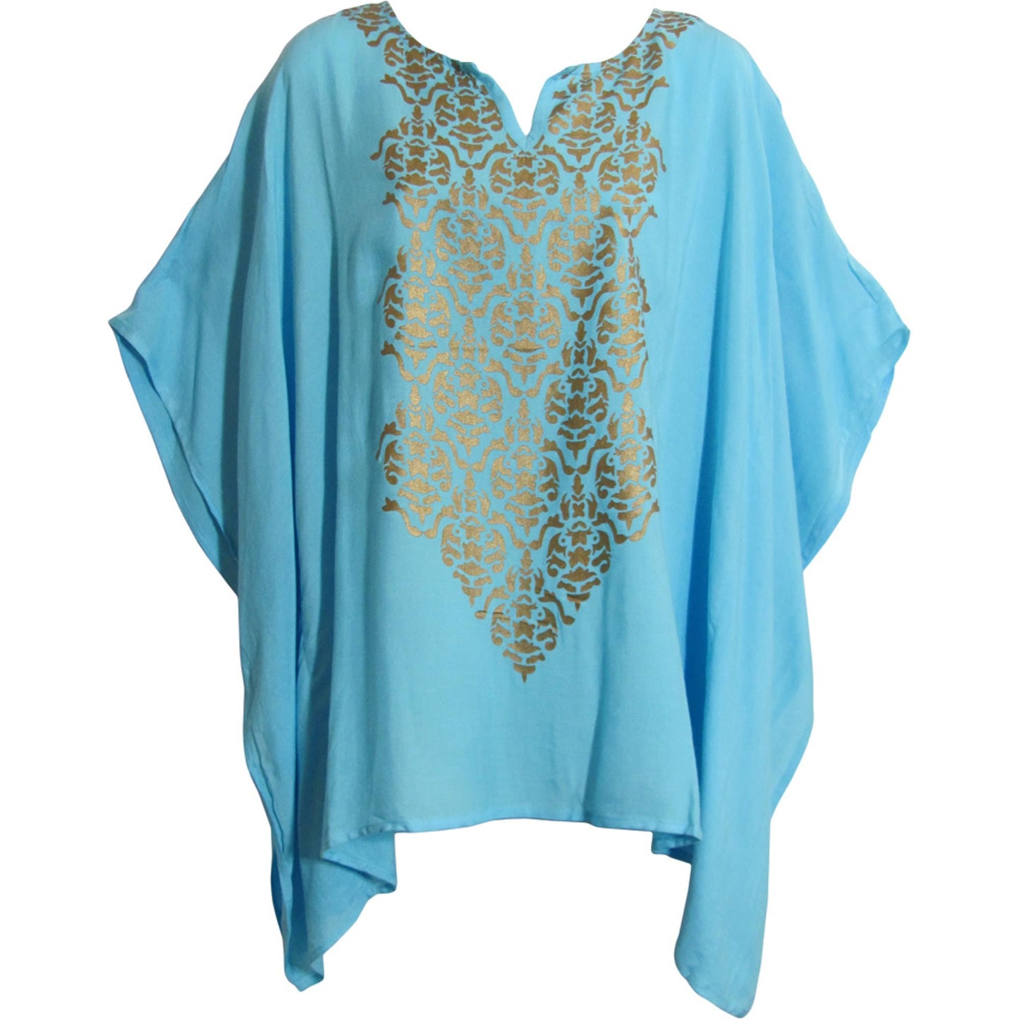 Women's Bohemian Shimmering Kimono Sleeve Caftan style Blouse Top JK ONE SIZE