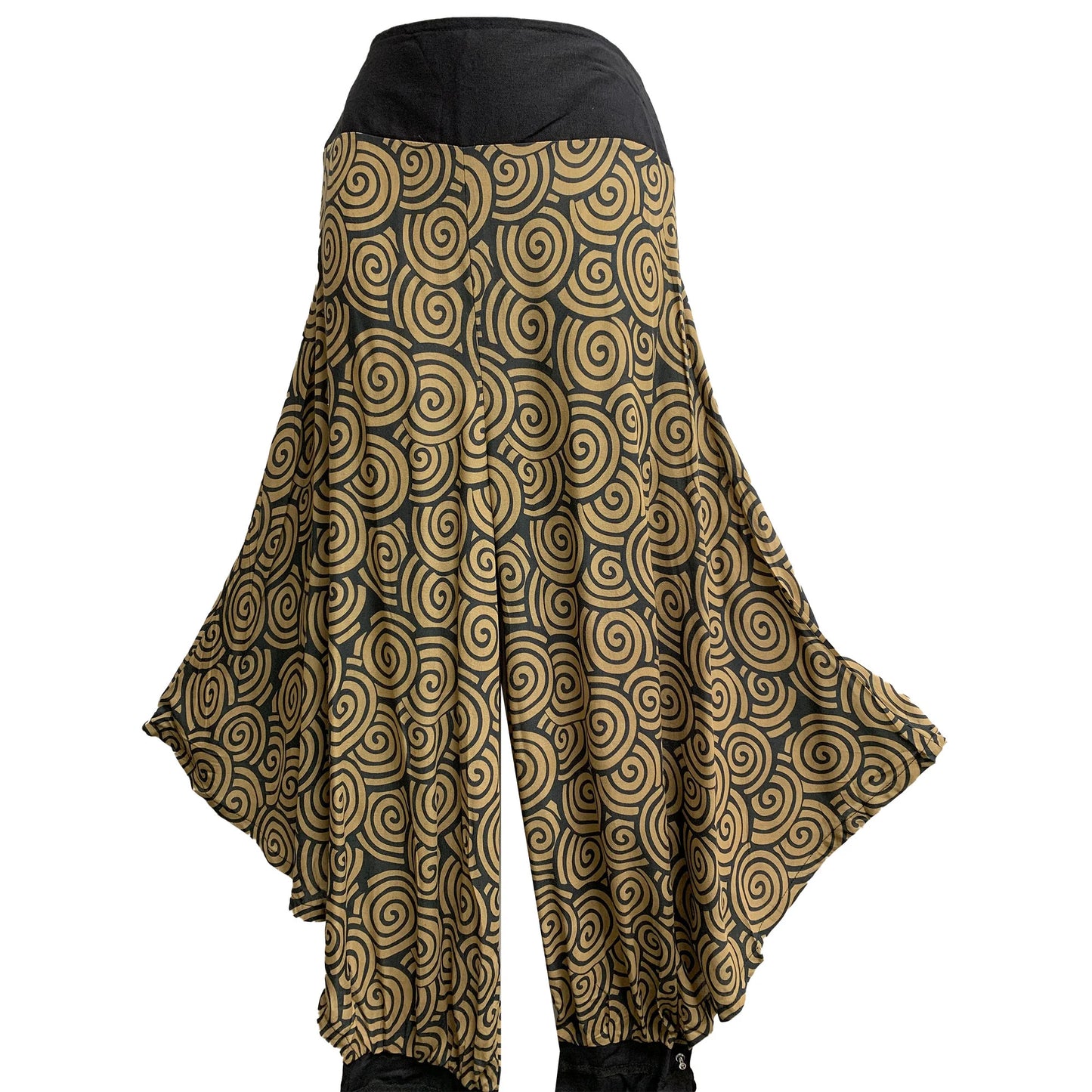 Unisex Bohemian Gypsy Hippie Aladdin Unique Samurai Swirly Patterned Harem Pants